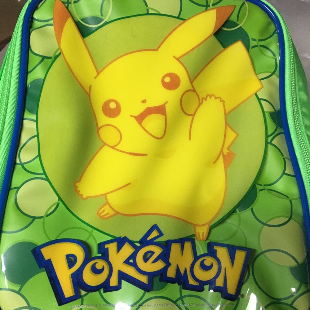 2007 Pokémon  Pikachu Soft Lunch Box Tote New Vintage Pokémon Tote Handle Bag